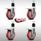 Service Caster 5'' SS Red Poly Swivel 1-7/8'' Expanding Stem Caster Set Total Lock Brake, 4PK SCC-SSEXTTL20S514-PPUB-RED-178-4 - alternate 3